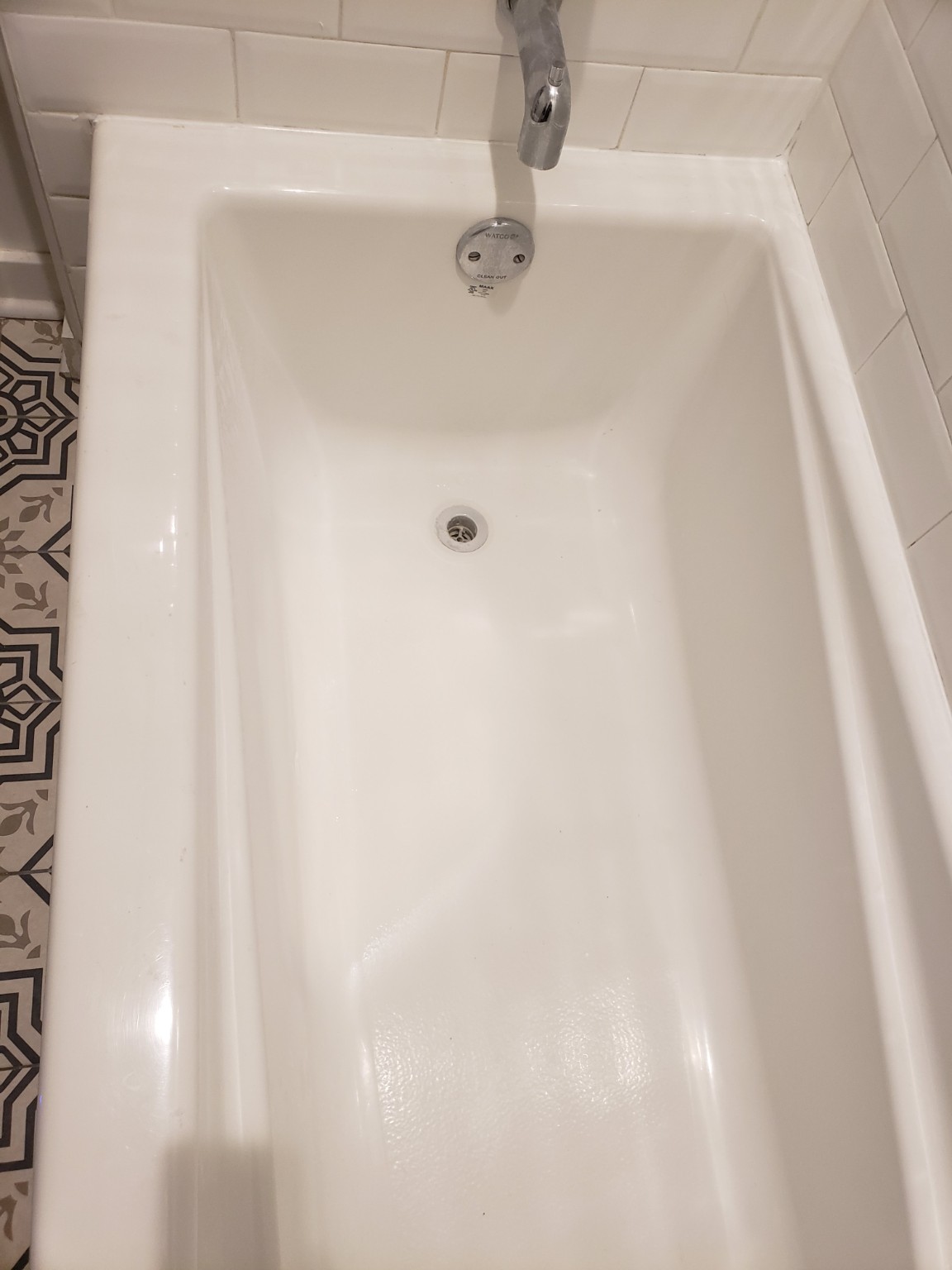 White bathtub after professional refinishing